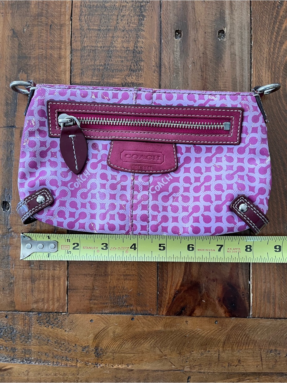 Coach Penelope Op Art Wristlet Clutch Y2K Pink Purple Poppy Mini Bag No Strap - Picture 9 of 16